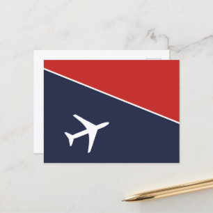 Funky White Plane Airplane Pilot Aviation Briefkaart