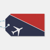 Funky White Plane Airplane Pilot Aviation Cadeaulabel (Achterkant Horizontaal)