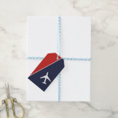 Funky White Plane Airplane Pilot Aviation Cadeaulabel (Met Touw)