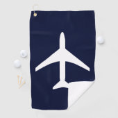 Funky White Plane Airplane Pilot Aviation Golfhanddoek (Insitu)
