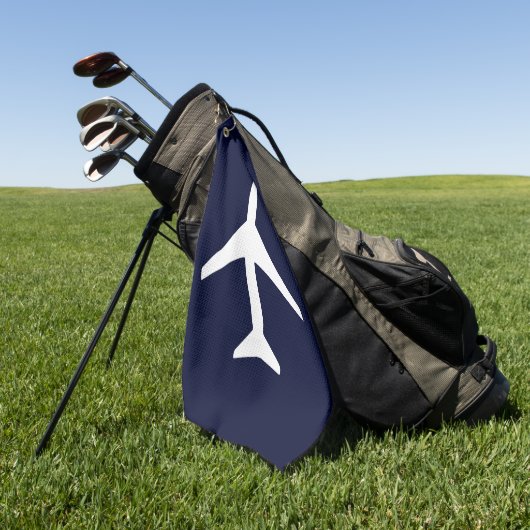 Funky White Plane Airplane Pilot Aviation Golfhanddoek (Groen)