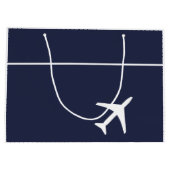 Funky White Plane Airplane Pilot Aviation Groot Cadeauzakje (Achterkant)