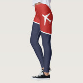 Funky White Plane Airplane Pilot Aviation Leggings (Links)