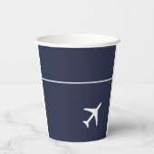 Funky White Plane Airplane Pilot Aviation Papieren Bekers (Achterkant)