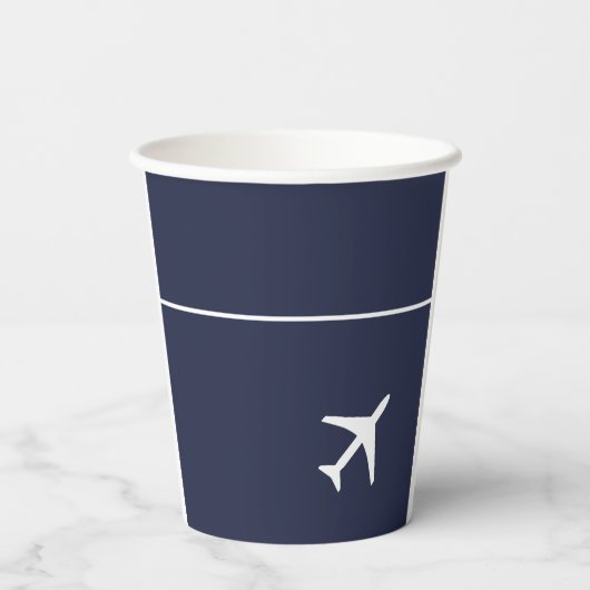 Funky White Plane Airplane Pilot Aviation Papieren Bekers (Achterkant)