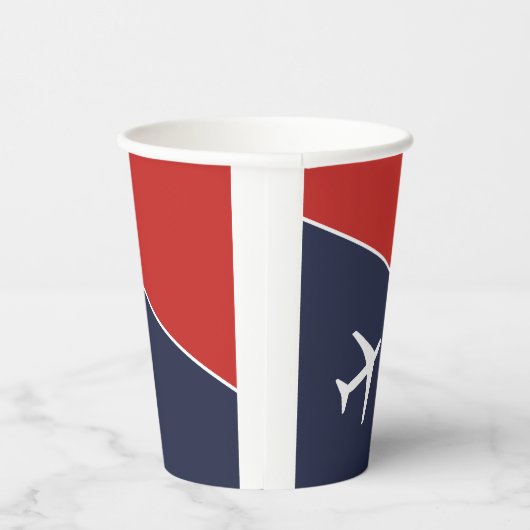 Funky White Plane Airplane Pilot Aviation Papieren Bekers (Rechts)