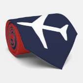 Funky White Plane Airplane Pilot Aviation Stropdas (Opgerold)