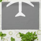 Funky White Plane Airplane Pilot Flying Theedoek (Gevouwen)