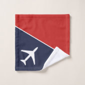 Funky White Plane Avion Pilote (Gant de toilette)