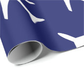 Funky White Plane Blue Background Pilot Aviation Cadeaupapier (Rol Hoek)