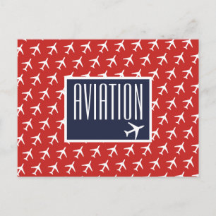 Funky White Plane Pilot Aviation Briefkaart