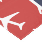 Funky White Plane Red Blue Pilot Aviation Tafelkleed (Gekanteld)