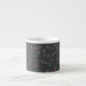 Funky White Turquoise Fish Coffee Espresso Mug Cup (Devant)