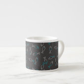 Funky White Turquoise Fish Coffee Espresso Mug Cup (Devant droit)