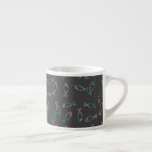 Funky White Turquoise Fish Coffee Espresso Mug Cup (Droite)