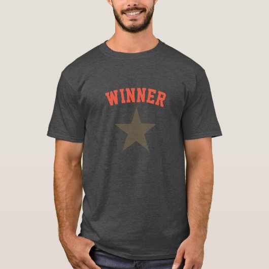 Funky Winner Ster / Superstar T-shirt Top (Voorkant)