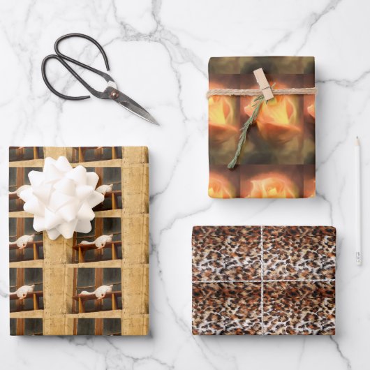 Funky Wrapping Paper Flat Sheet Set van 3 (Voorkant)