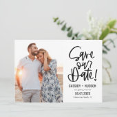Funky Writable Color Save Our Date Kaart (Staand voorkant)