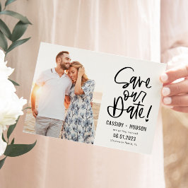 Funky Writable Color Save Our Date Kaart