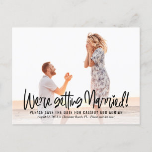 Funky Writing EDITABLE COLOR Save the Date Briefkaart