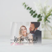 Funky Writing EDITABLE COLOR Wedding Announding Briefkaart (Staand voorkant)