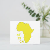 Funky Yellow Africa Map Briefkaart (Staand voorkant)