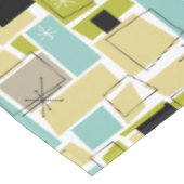 Funky Yellow Aqua Blue Squares Starburst Mid Mod Tafelkleed (Gekanteld)