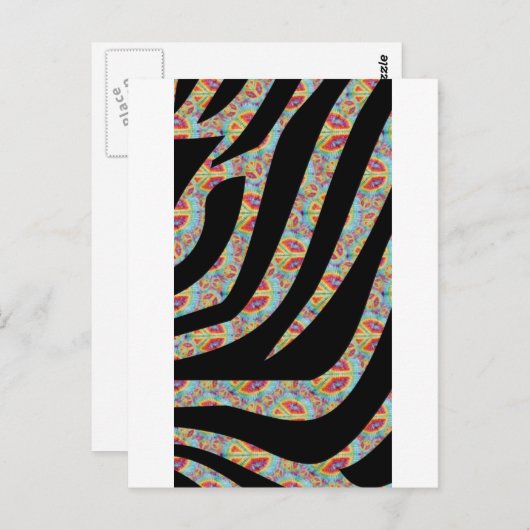 Funky Zebra Briefkaart (Voorkant / Achterkant)