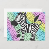 Funky Zebra Briefkaart (Voorkant / Achterkant)