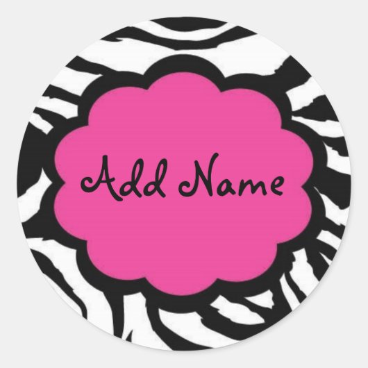 Funky Zebra Girl Pink Black  Sticker (Voorkant)
