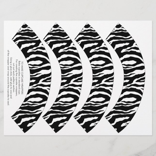 Funky Zebra Print Cupcake Wrappers (Voorkant)