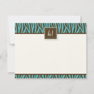 Funky Zebra Print Flat Note-kaarten (GG's) Notitiekaartje