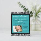 Funky Zebra Sweet 16 Invitation de fête d'annivers (Debout devant)