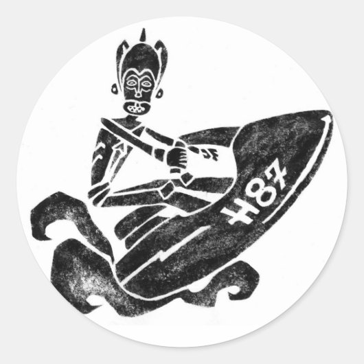 Funky Zee-Doo Ronde Sticker (Voorkant)