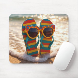 Funky Zonnebril Op Teenslippers In Oceaansurf Muismat