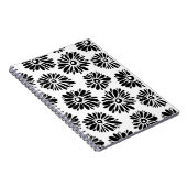Funky zwart-wit bloemmotief notitieboek (Rechterzijde)