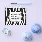 Funky zwart/wit zebra-monogram flyer (Enkel)