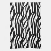 Funky zwart-wit zebra print theedoek (Verticaal)