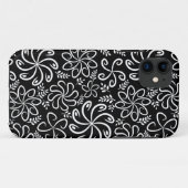 Funky zwarte witte bloemen iPhone 5 Hoesje (Achterkant (horizontaal))