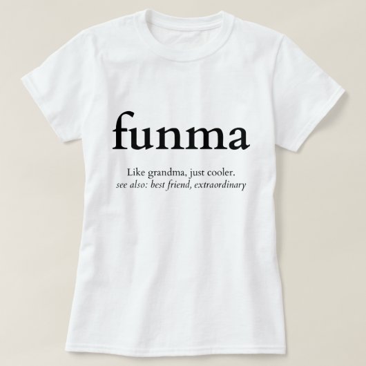 Funma Grappige Oma definitie T-shirt (Design voorkant)