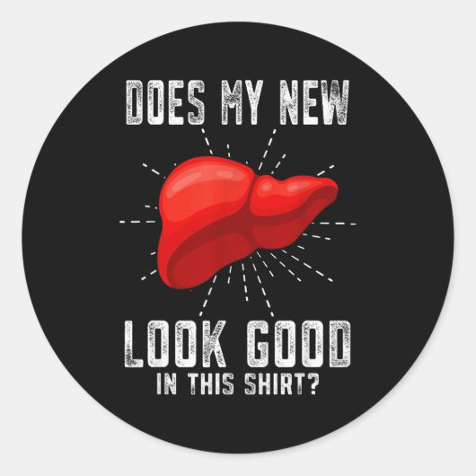 Funn My New Liver Liver Transplant Ronde Sticker (Voorkant)