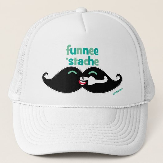 Funnee Stache Trucker Hat Trucker Pet (Voorkant)