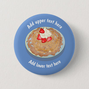 Funnel Cake and Cream Treat - voeg jouw tekst toe Ronde Button 5,7 Cm