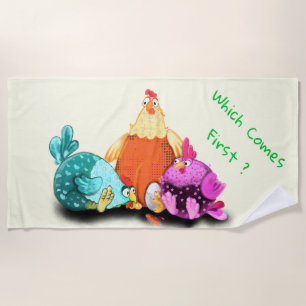 Funnie Kippen Strandhanddoek voor Kinderen - Aange Strandlaken
