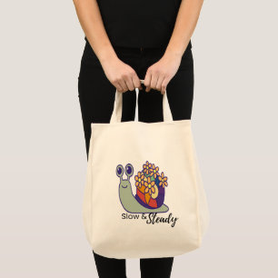Funnie slakken canvas tas-Herbruikbaar-Bloem Tas