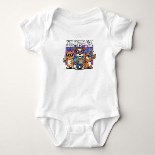 Funnieke Tekenfilm Dieren "Verslaafd Aan Mij" Baby Romper