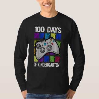 Funny 100 Days Of Kindergarten Gamer Boys Kids T-shirt