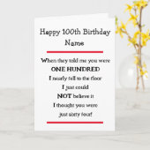 Funny 100e Anniversaire Cheeky Verse Carte Anniver (Fleur jaune)
