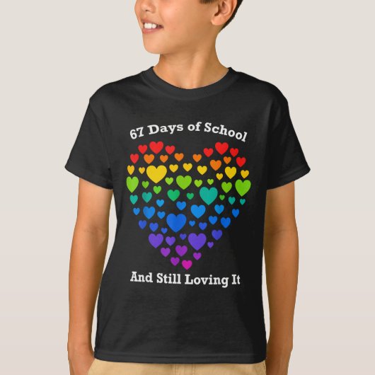 Funny 100th Day Of School Shirt Teacher Heart Vale (Voorkant)