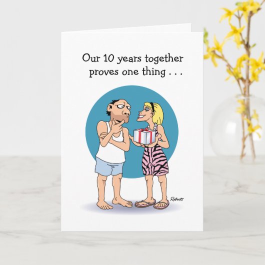 Funny 10e Anniversaire carte (Fleur jaune)